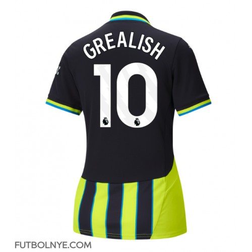 Camiseta Manchester City Jack Grealish #10 Visitante Equipación para mujer 2024-25 manga corta